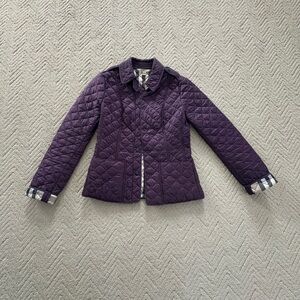 Burberry Brit Dark Purple Quilted Puffer Jacket XS